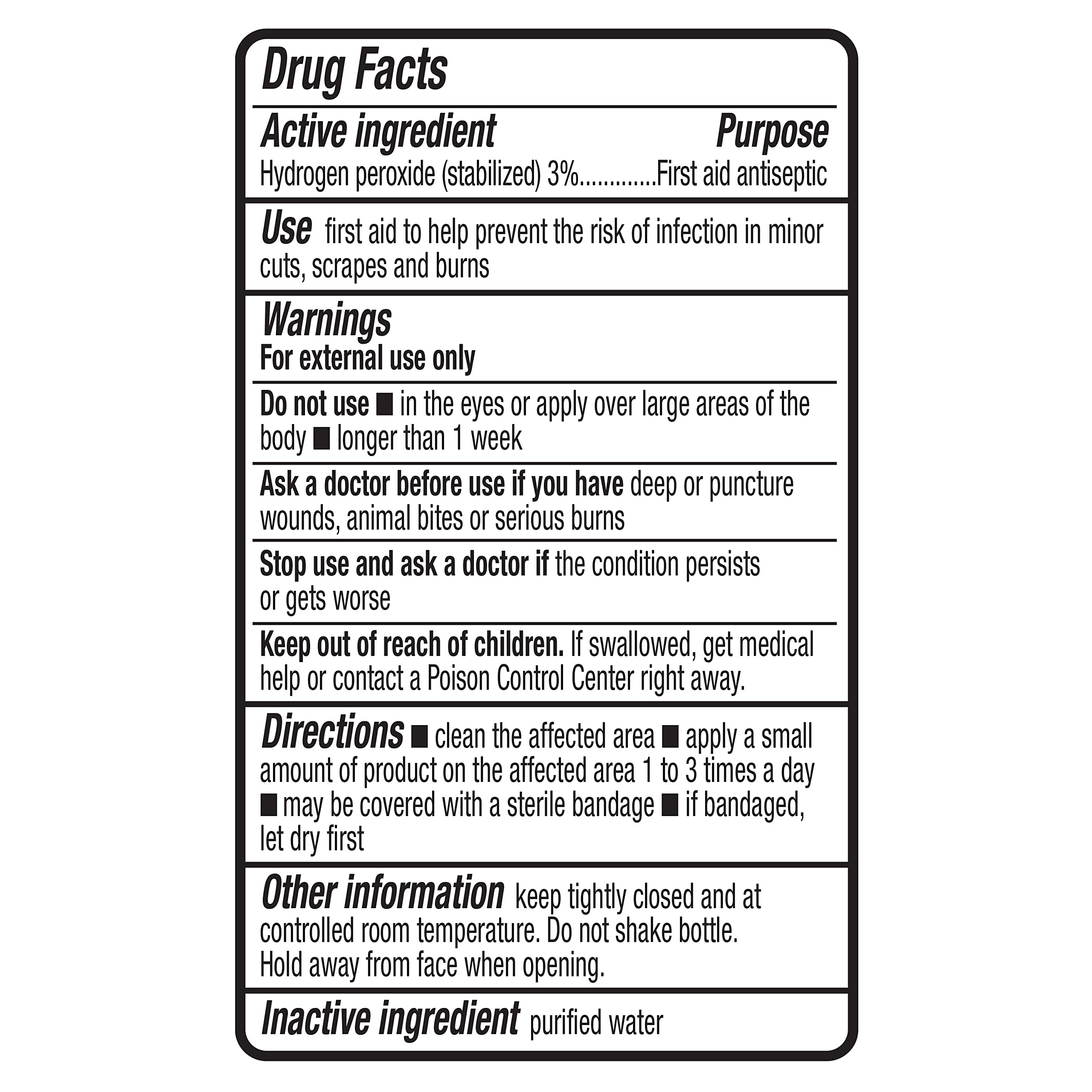 Amazon Basics Hydrogen Peroxide Topical Solution USP, 16 Fl Oz (Pack of 1) (Previously Solimo)
