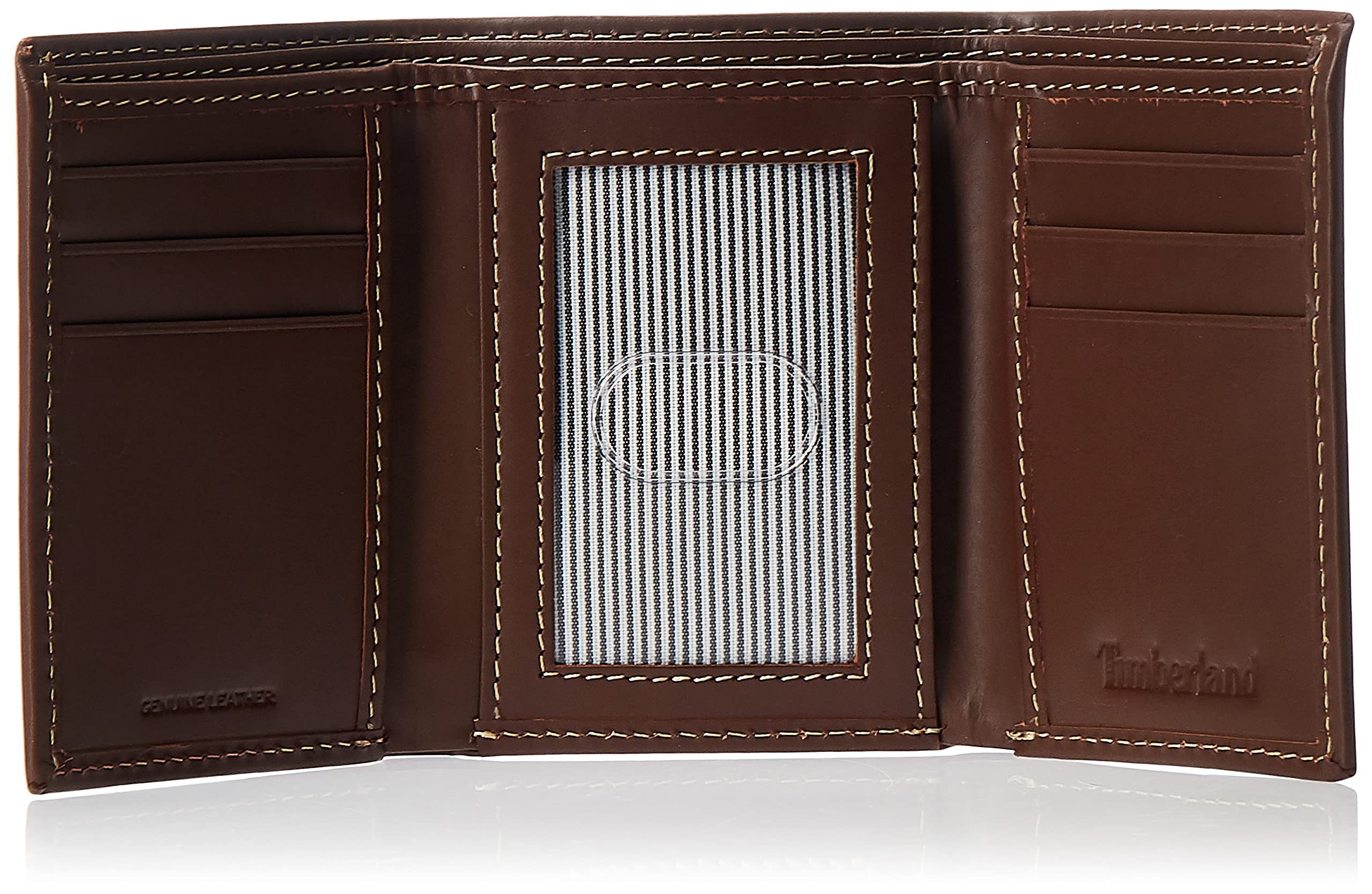 Timberland Men's Leather Trifold Wallet with Id Window