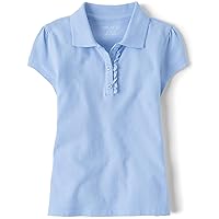 The Children's Place Girls' Short Sleeve Ruffle Pique Polo