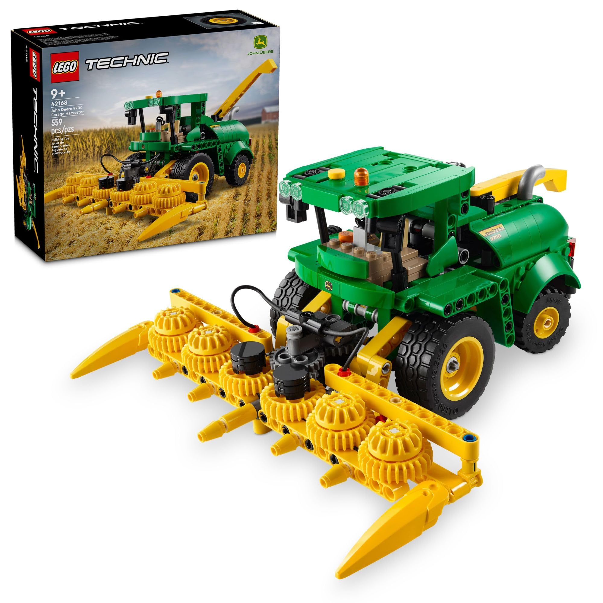 LEGO Technic John Deere 9700 Forage Harvester Tractor Toy, Buildable Farm Toy for Imaginative Play, Kids Truck Gift for Boys and Girls Ages 9 and Up who Love Farming Vehicles, 42168