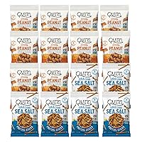 Quinn Pretzel Nuggets Single Serve Variety Pack - Made with Real Ingredients, Whole Grain Sorghum, Vegan, Gluten Free, Dairy Free, Non-GMO - (10) Peanut Butter, (6) Sea Salt Stick, 1.5 Oz (Pack of 16)