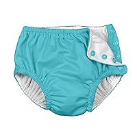 Snap Reusable Absorbent Swimsuit Diaper-Aqua-4T