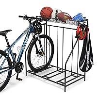 Sunix Bike Stand Rack, 3 Bicycle Floor Parking Stand, Bike Rack for Garage Storage, 3 Widths Adjustable Bike Slot for Mountain, Hybrid, Kids Bicycles, Indoor Outdoor Bike and Sports Storage Station