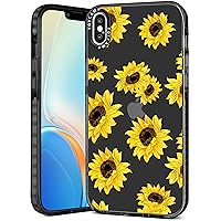 Toycamp for iPhone Xs MAX Case with Ring Holder Cute Funny Sunflower Design Cartoon Cover for Women Girls Boys Teens Shockproof Protective Phone Cases for iPhone XSMAX 6.5