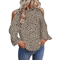 Women's Tops Fashionable Floral Printed Long Sleeve Off-Shoulder Top, S-XL