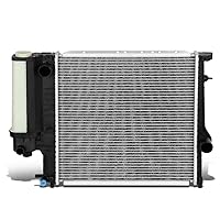 DNA Motoring OEM-RA-1295 OE Style Aluminum Cooling Radiator Compatible with 91-98 BMW 318i / 91-97 318is / 95-99 318ti / 96-98 Z3, 17-1/4 x 17-1/4 x 1-1/4, 1-5/8