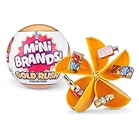 5 Surprise Mini Brands Gold Rush by ZURU Limited Edition Mystery Real Miniature Brands Collectible Toy Capsule, Small Toy for Kids, Girls, Teens, Adults