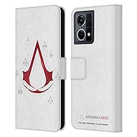 Head Case Designs Officially Licensed Assassin's Creed Geometric White Legacy Logo Leather Book Wallet Case Cover Compatible with Oppo Reno8 4G