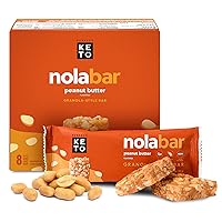 Nola Bars | Gluten-Free Keto Granola Bars with Zero Added Sugar | Enjoy a Chewier, Nuttier, and Tastier Way to Curb Cravings and Start the Day | Peanut Butter | 8 Bars 32g