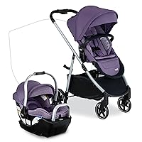 Willow Grove SC Baby Travel System, Infant Car Seat and Stroller Combo with Alpine Base, ClickTight Technology, SafeWash, Pindot Iris