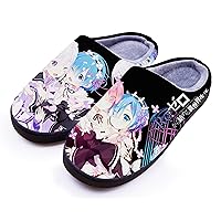 Anime Life in a Different World from Zero Slippers Women Men Fuzzy House Slippers Winter Indoor Anti-slip Shoes