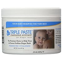 Triple Paste Medicated Ointment for Diaper Rash, Fragrance Free, Hypoallergenic,8 oz