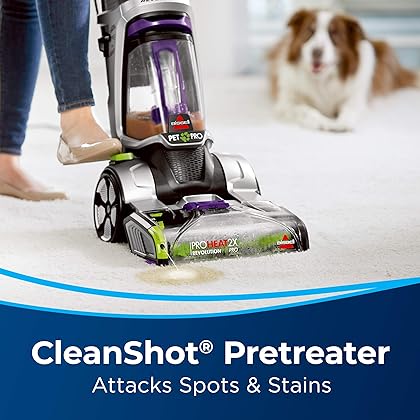 Bissell ProHeat 2X Revolution Max Clean Pet Pro Full-Size Carpet Cleaner, 1986, with Antibacterial Formula and Bonus 3