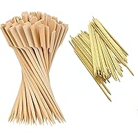 Perfect Stix 3.5 Inch Bamboo Skewers, 300 PCS Bamboo 5.5 Inch Bamboo Skewers Double Point.Toothpicks for Appetizers, Cocktail Picks for Drinks, Food Picks, BBQ. Total Count 600 Pieces Combo Pack.