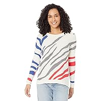 NIC+ZOE Women's Petite Falling Stripes Vital Sweater
