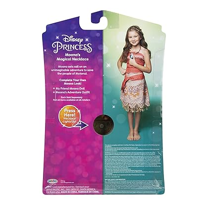 Disney Princess Disney Moana Necklace Light Up Magical Seashell Heart of Te Fiti