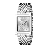 Gucci G-Timeless Rectangle Analog Display Swiss Quartz Silver-Tone Men's Watch(Model:YA138501)