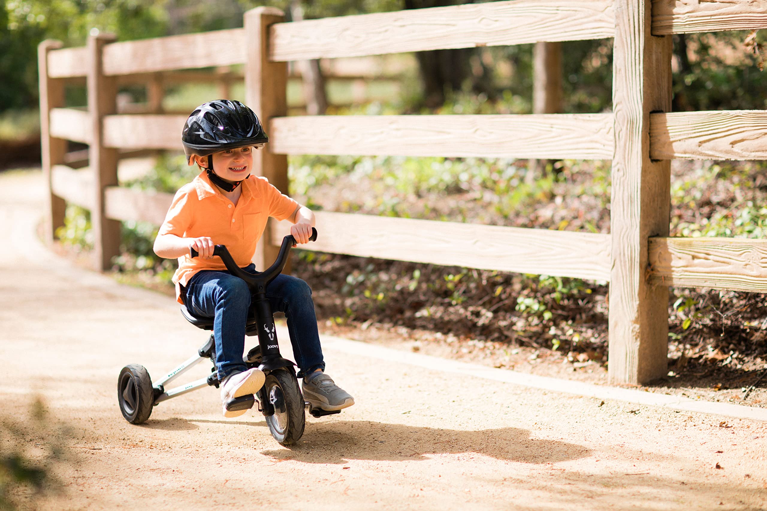 Joovy Tricycoo UL Kids Folding Push Tricycle, 8 Stages, Sonoran Pronghorn National Park Foundation Edition and Gift Set-Plush Toy, Placemat & Book