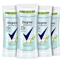 Degree Advanced Antiperspirant Deodorant 72-Hour Sweat & Odor Protection Apple & Gardenia Deodorant for Women with MotionSense Technology 2.6 oz, Pack of 4