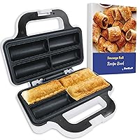 Sausage Roll Maker by StarBlue with FREE Recipe ebook – Make 4 Quick and Delicious Breakfast Sausage Rolls and Snacks in Minutes AC120V 60Hz 850W