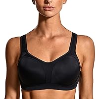 SYROKAN Women's High Impact Underwire Sports Bra High Support Large Bust Padded Adjustable Straps Running Bra