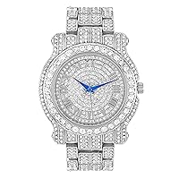 Charles Raymond Bling-ed Out Ultimate Hip Hop Royalty Men's Watch with Easy to Read Roman Numerals or Iced Out Diamond Time Hands - Bright Coloured Dials - L0504