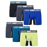 Hanes Moves Underwear, Anti-Chafe Boxer Briefs for Boys, 6-Pack