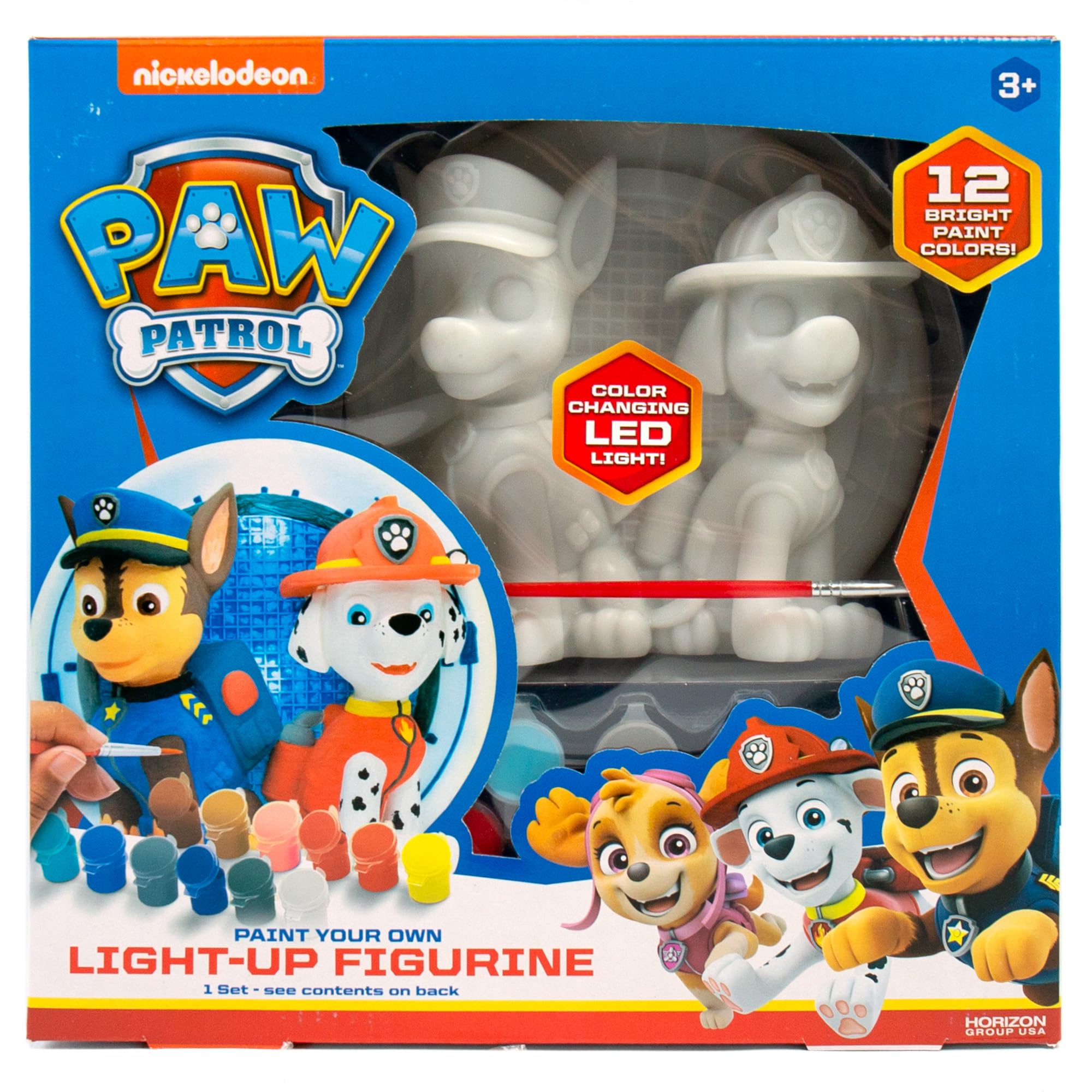Paw Patrol Paint Your Own Light-Up Figurine, Paintable Paw Patrol Night Light, Paw Patrol Chase Multicolor Light, Paw Patrol Party Decorations, Paw Patrol Toys & Gifts for Kids Ages 3+