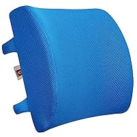 Lumbar Support Pillow for Chair and Car, Back Support for Office Chair Memory Foam Cushion with Mesh Cover for Back Pain Relief -Azure