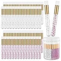 60 Pcs Lash Shampoo Brushes Glitter eyelash Brushes for Cleansing with Container Nose Pore Deep Cleaning Brush Blackhead Removing Brush(Pink, White)