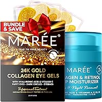 Ultimate Skincare Bundle - 24K Gold Eye Patches & Collagen Face Cream - Combat Aging Signs, Brighten Eyes, and Hydrate Skin - Complete Beauty Regimen