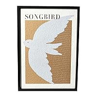 Bloomingville Wood Framed Décor Songbird, Multicolor Wall Decor, 20