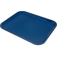 Carlisle FoodService Products Cafe Fast Food Cafeteria Tray with Patterned Surface for Cafeterias, Fast Food, And Dining Room, Plastic, 17.87 X 14 X 0.98 Inches, Blue