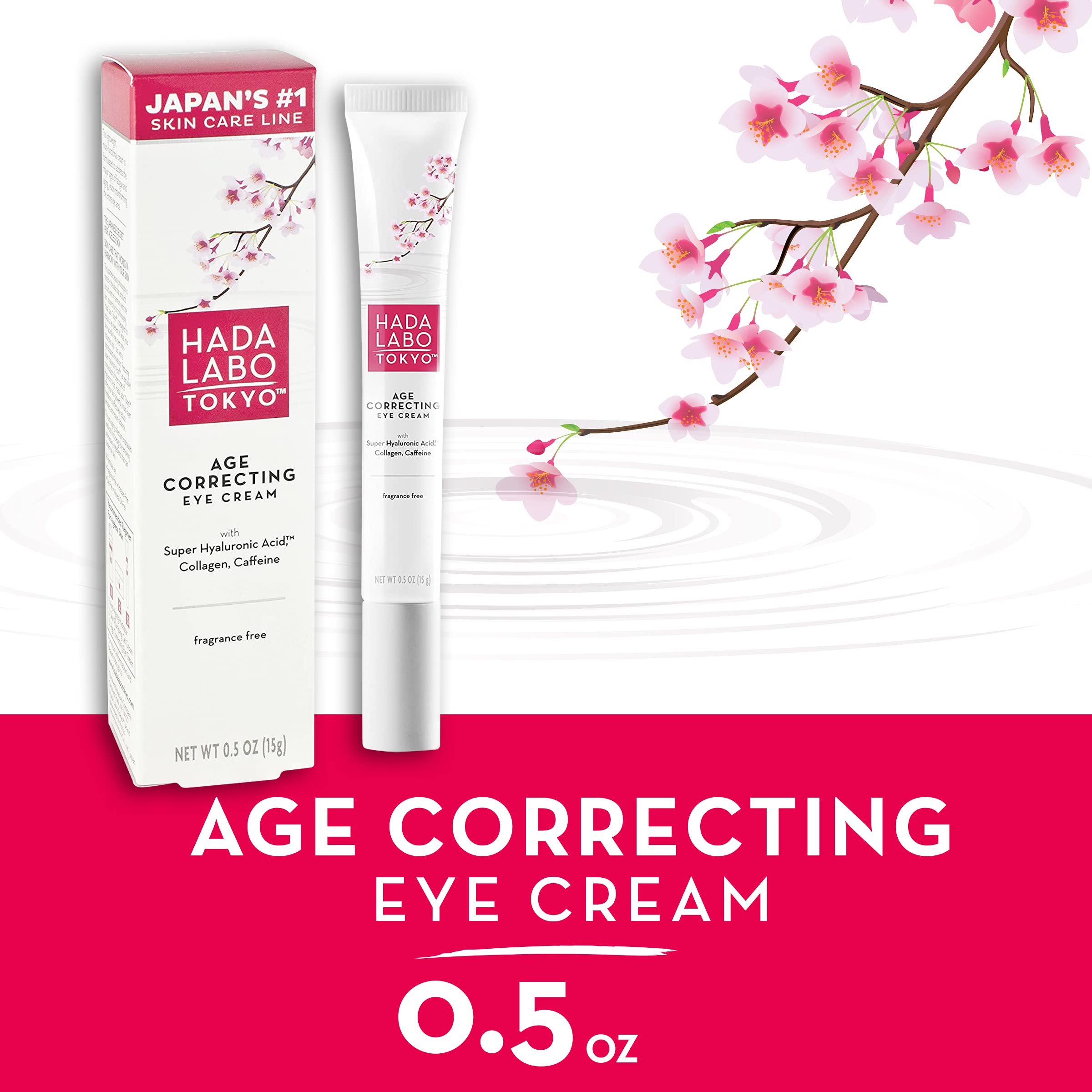Hada Labo Tokyo Age Correcting Eye Cream, Ivory, Fragrance free, 0.5 Ounce, 1802