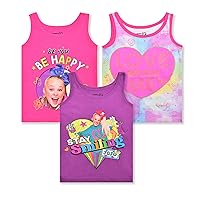 Nickelodeon JoJo Siwa Girls’ 3 Pack Tank Top for Toddler and Little Kids – Pink/Purple/Multicolor