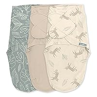 by Ingenuity Monogram Collection Swaddle, 3-Pack, for Ages 0-3 Months - Born Free