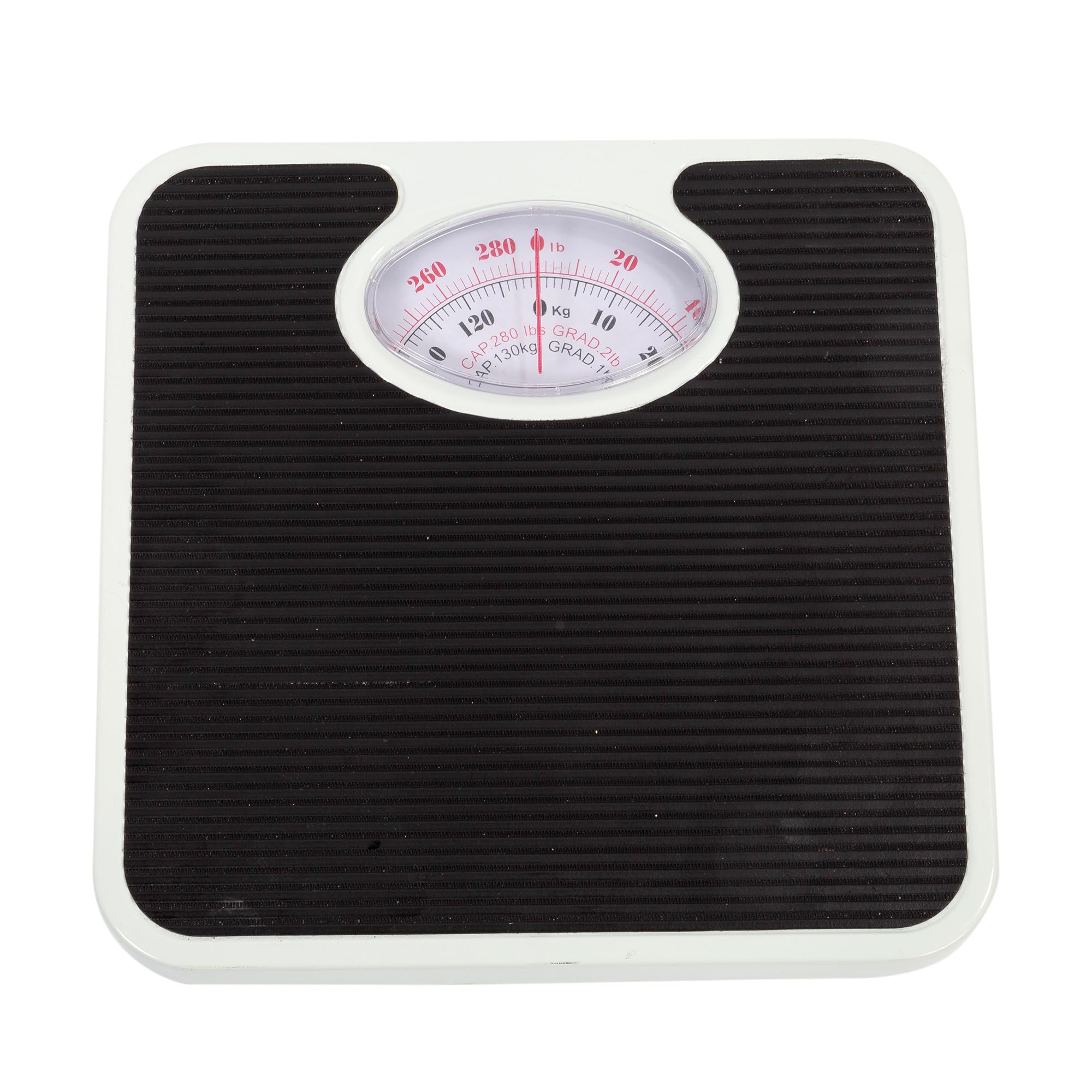 Bodico Classic Retro Analog Vinyl Top Mechanical Body Weight Scale, 280lb Capacity, Black - Vintage Style Health and Fitness Scale