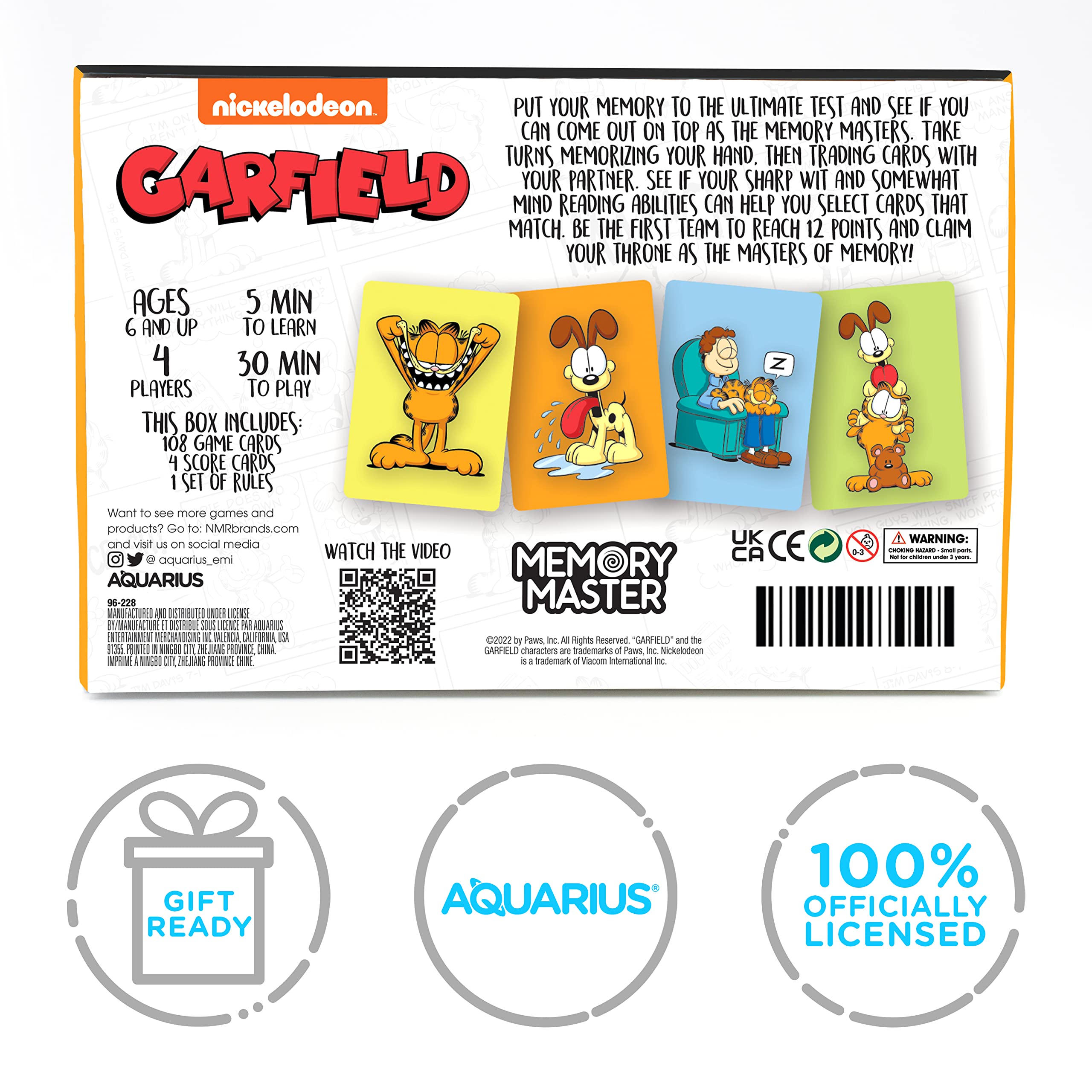 AQUARIUS - Garfield Memory Master Card Game