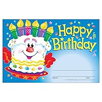 TREND enterprises, Inc. Happy Birthday Cake Recognition Awards, 30 ct, Multicolor, 8-1/2 X 5-1/2 in (T-81017)
