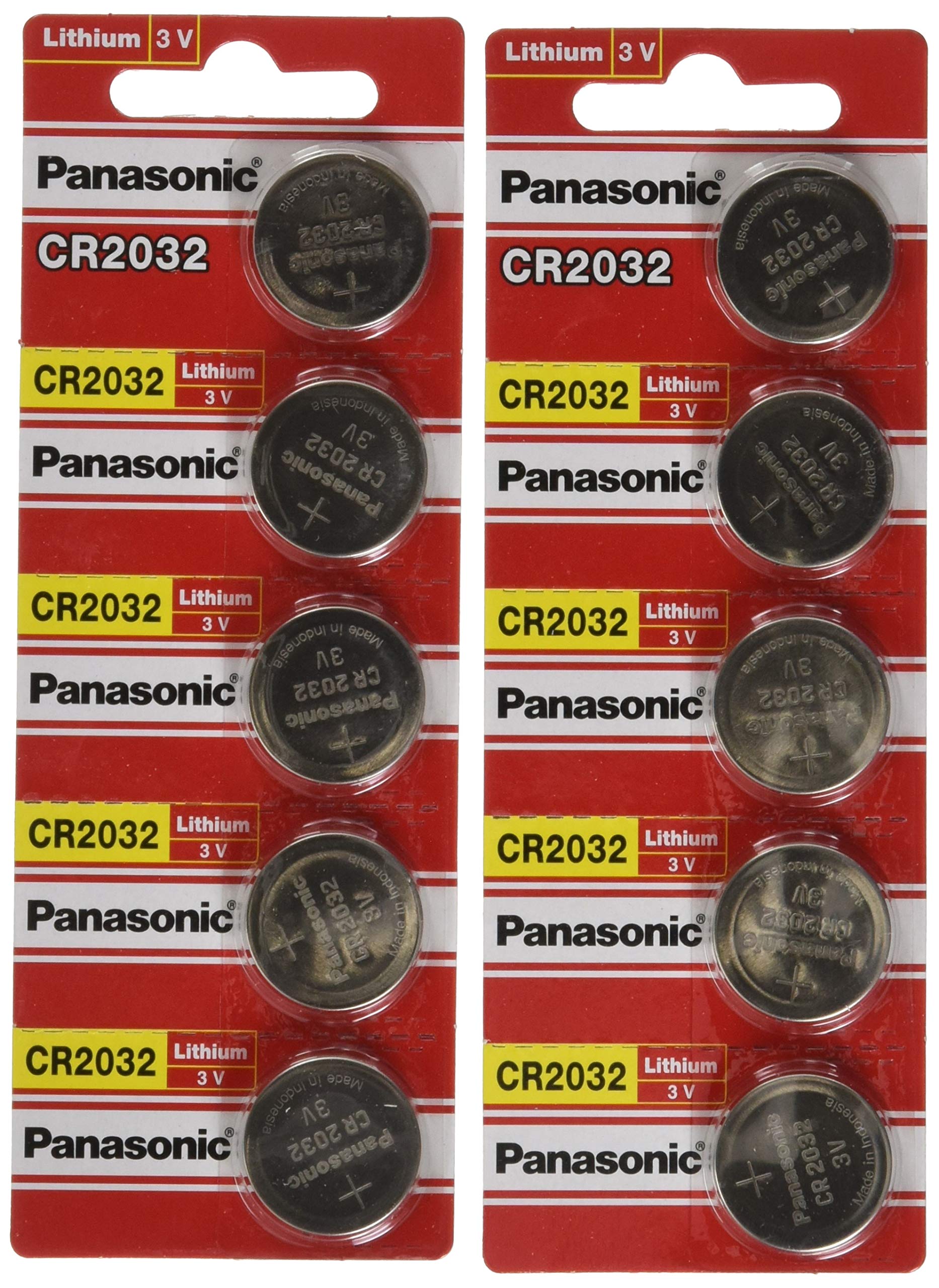 [ 10 pcs ] -- Panasonic Cr2032 3v Lithium Coin Cell Battery Dl2032 Ecr2032 ( Pack of 10 )
