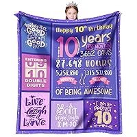 Gifts for 10 Year Old Girl - 10th Birthday Decorations for Girl - Gift for 10 Year Old Girl - 10 Year Old Girl Gift Ideas - 10 Year Old Girl Birthday Gifts Throw Blanket 60 x 50 inch