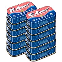 Canned Sardines in Olive Oil - Canned Mediterranean Sardines without Heads, from El Manar - 12-Pack of 125g Tins