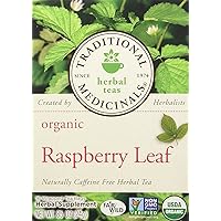 Traditional Medicinals Organic Raspberry Leaf Herbal Tea, Eases Menstrual Cramps & Supports Healthy Pregnancy, (Pack of 3) - 48 Tea Bags Total