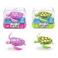 Robo Turtle Robotic Swimming Turtle (Green + Pink) by ZURU Water Activated, Comes with Batteries, Exclusive (2 Pack)