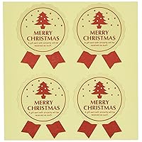XPC-1S Gift Stickers, Christmas Ribbon, Petite, Cute, Gold (100 Stickers)