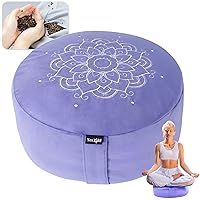 Yes4All Meditation Cushion, Floor Pillow Foam Zafu Buckwheat, Mandala Pattern Yoga Meditation Bolster Pillows, Floor Cushions
