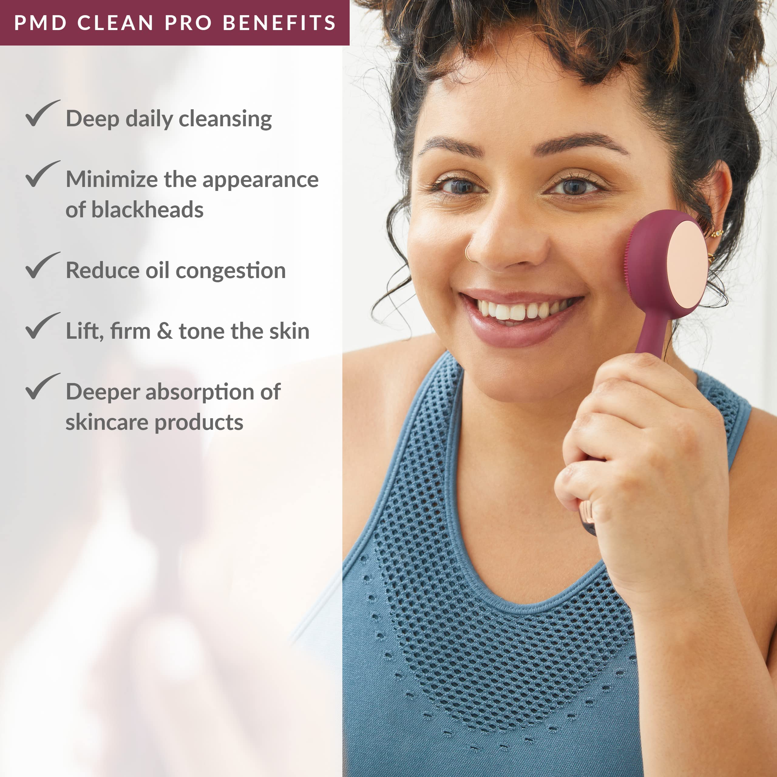 PMD Clean Pro - Smart Facial Cleansing Device with Silicone Brush & ActiveWarmth Anti-Aging Massager