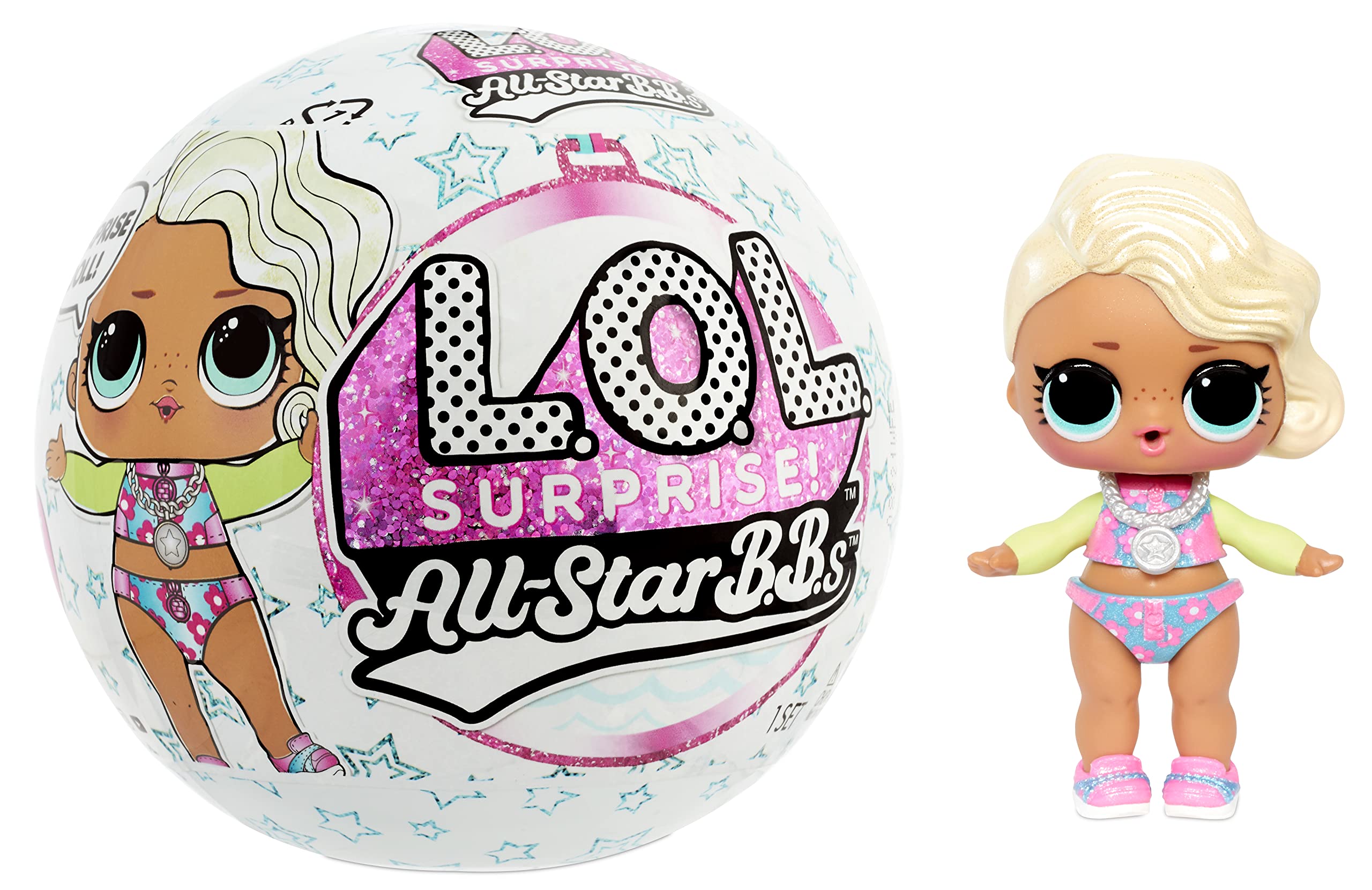 L.O.L. Surprise! All-Star Sports Series 4 Summer Games Sparkly Collectible Doll with 8 Surprises, Accessories, Gift for Kids, Toys for Girls and Boys Ages 4 5 6 7+ Years Old, (Styles May Vary)