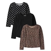 The Children's Place Girls' Long Sleeve Knit Fashion Shirt 3-Pack