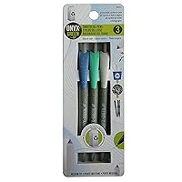Onyx and Green 3-Pack Retractable Gel Pens, Recycled Milk Carton, Med, Black (1011)